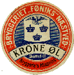 Ca 1897 Krone øl fra Næstved