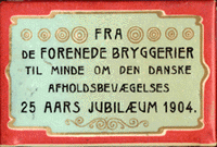 1904 Tændstiksæske fra De forende Bryggerier 