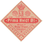 1873-1890 Prima hvidt&oslash;l fra Kongens Bryghus