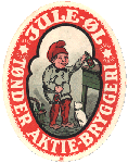 ca 1925 Jule&oslash;l fra T&oslash;nder aktiebryggeri med nisse