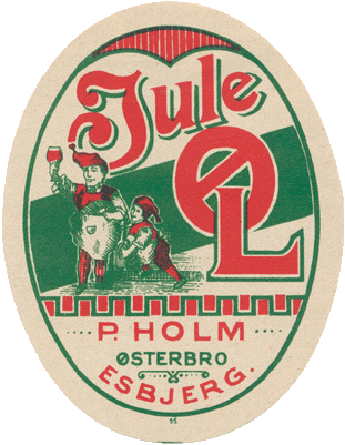 1904 - 1934 Jule øl fra Peder Holms bryggeri i Esbjerg