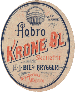 o 1900 Krone &Oslash;l fra Bie's Bryggeri i Hobro 