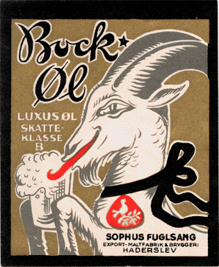 ca 1950 Bock &oslash;l fra Fuglsang Haderslev