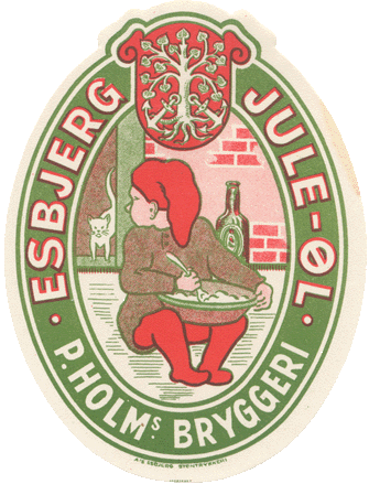 o 1930 Esbjerg jule&oslash;l med esbjergs byv&aring;ben
