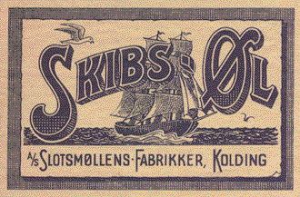 o 1950 Skibsøl fra Slotsmøllens fabrikker, Kolding 